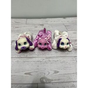 Puppy Surprise Mini Plush Puppies Set of 3 Pink White Purple Vintage Style Toy